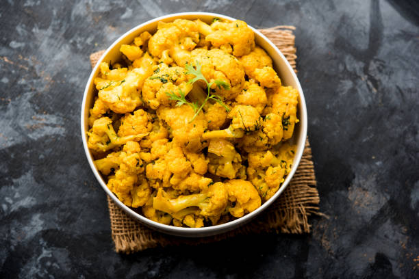 istock Dry Gobi Masala/ cauliflower Sabzi served in a bowl. selective focus 1126853142