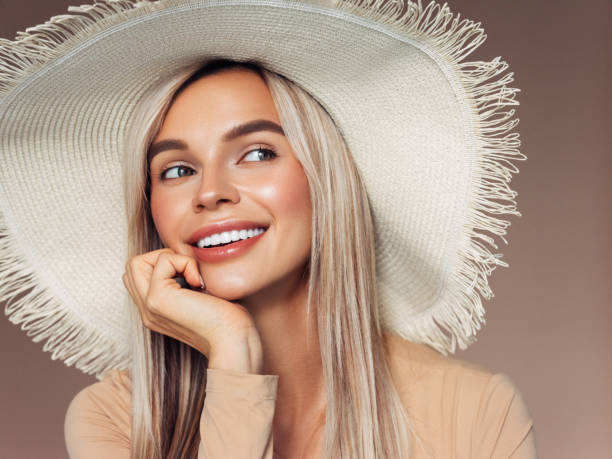 istock Beautiful girl wearing hat 1126853342