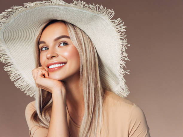 istock Beautiful girl wearing hat 1126853380