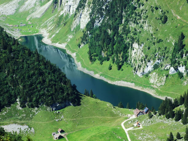 istock Alpine lake Fahlensee in mountain range Alpstein 1126854420