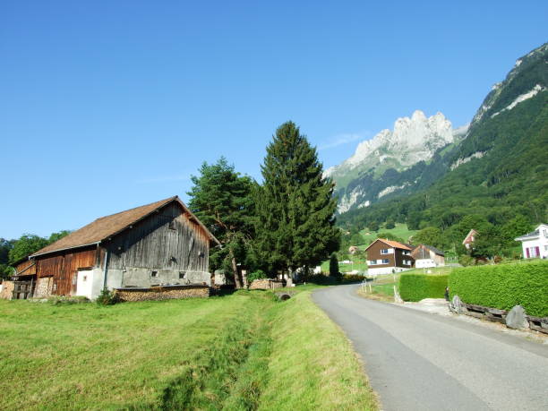 istock Farms and pastures on tableland mountain ranges Alpstein 1126855435