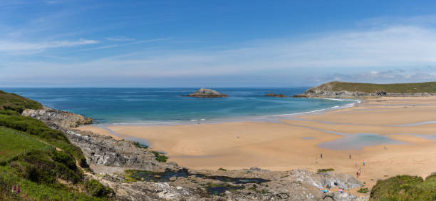 istock Low Tide at the beautiful Crantock beach, North Cornwall, UK 1126858637