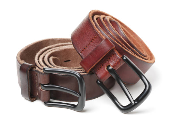 istock Brown Leather Belt  isolated on white background 1126859947