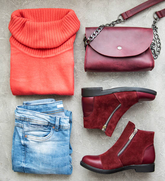 istock Womens clothing, bag , boots 1126864635