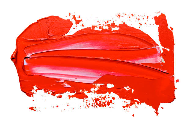 istock Template for your banner text - textured red and white oil paint brush stroke, isolated on white background. EPS10 vector illustration 1126865255
