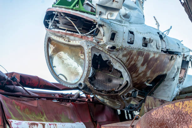 istock abandoned radioactive technik and military helicopters that participated in the liquidation of the accident. 1126866538