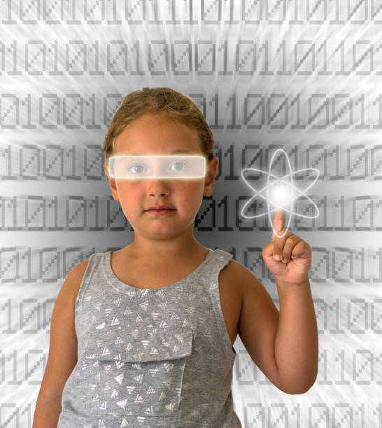 istock Little Girl with virtual reality glasses 1126871163