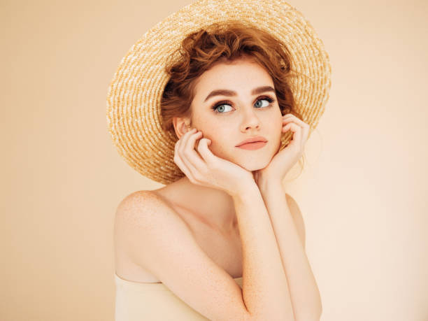 istock Beautiful girl wearing hat 1126871395