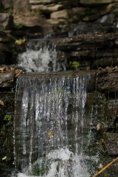 small waterfall in the creek stock photo