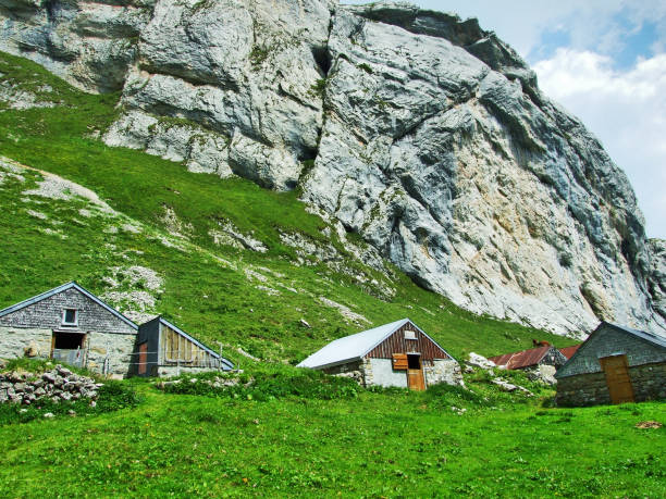 istock Farms and pastures on tableland mountain ranges Alpstein 1126873830