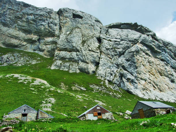 istock Farms and pastures on tableland mountain ranges Alpstein 1126873838