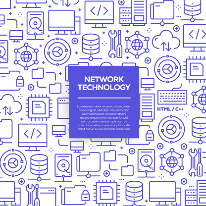 Networking Sofware Vector Vector Set Of Design Templates And Elements For Network Technology In ...