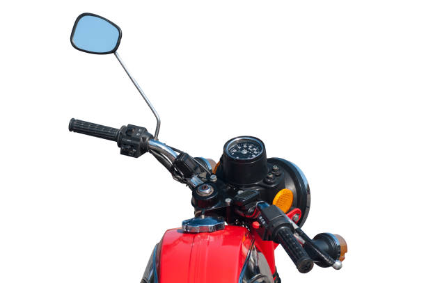 istock old model motorbike red isolated on white background 1126878462