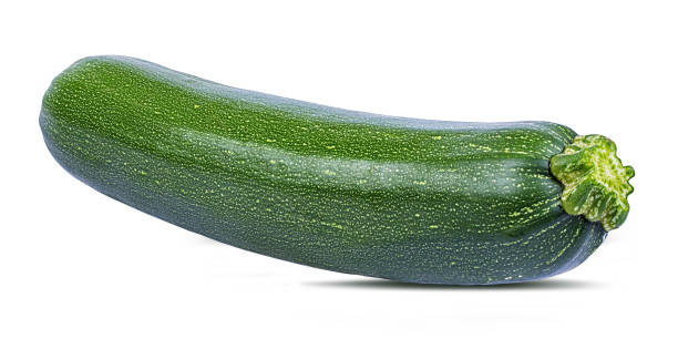 istock Green zucchini isolated on white background with clipping path 1126879333