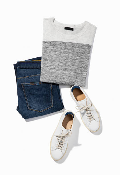 istock Men’s clothing with white sneakers 1126880679