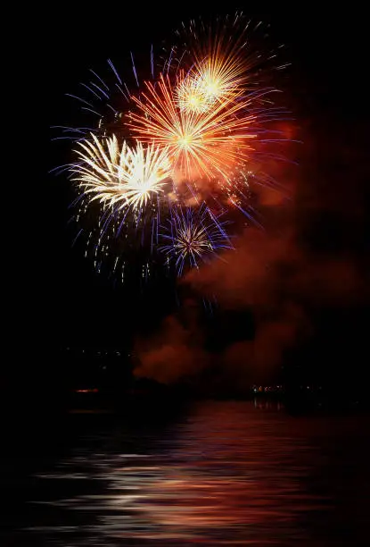 Photo of Fireworks with several sheaves.