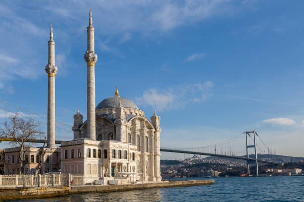 istock Ortakoy Mosque known also as Mecidiye Mosque, with the Bosphorus Bridge connecting European continent to Asian continent, in the background, in Istanbul, Turkey 1126882788