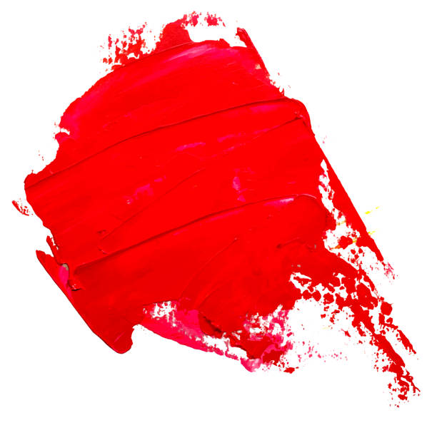 istock Template for your banner text - textured red oil paint brush stroke, looks like speech bubble, isolated on white background. Red lipstick sample.  EPS10 vector illustration. 1126883112