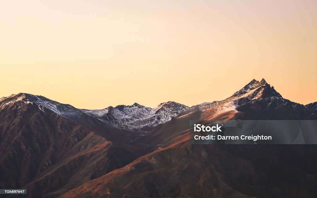 The Remarkables A view of The Remarkables at sunrise Queenstown - New Zealand Stock Photo
