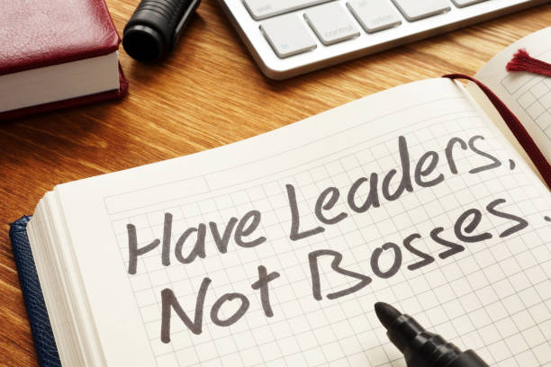 istock Have Leaders, Not Bosses written in a note. Leadership concept. 1126892290