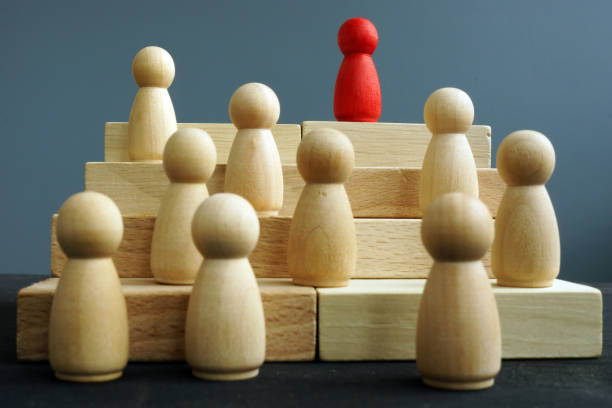 istock Winner on a career ladder. Success and win in competition. 1126892317
