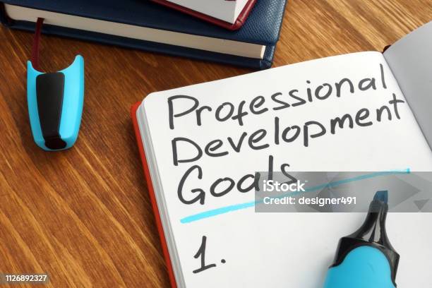 Professional Development Goals List In A Note Stock Photo - Download Image Now - Development, Expertise, Professional Occupation