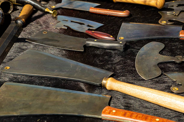 istock set medieval gun ax battle viking war counter blacksmith handy tool security protection against a dark background 1126894099