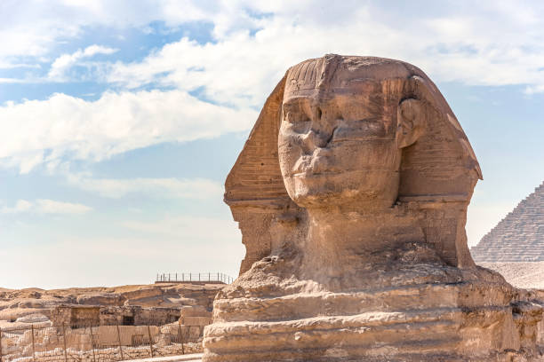 istock Sphinx monument against the background of large pyramids on a sunny day 1126896454