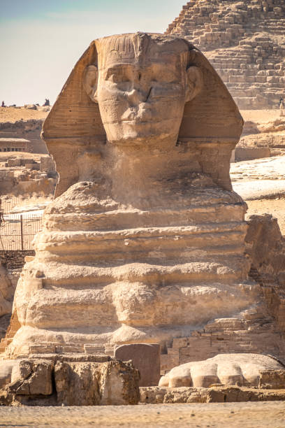 istock Sphinx monument against the background of large pyramids on a sunny day 1126896458