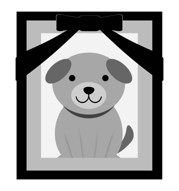 ilustrações, clipart, desenhos animados e ícones de retrato do cão - pets loss dog frame