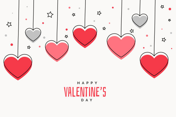 valentinstag hintergrund mit herzen und sterne - february valentines day heart shape love stock-grafiken, -clipart, -cartoons und -symbole