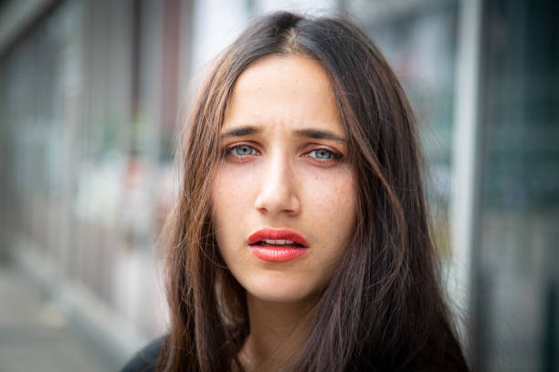 istock Beautiful Olive Skinned Young Woman With Light Colored Eyes 1126912099