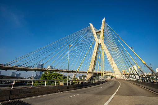 Cable-stayed bridge in the world. Sao Paulo Brazil, South America.