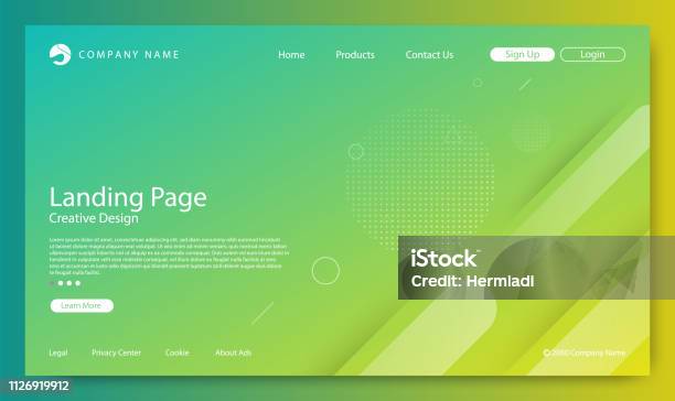 Website Landing Page Abstract Background Gradient Pattern And Modern Style Stock Illustration - Download Image Now