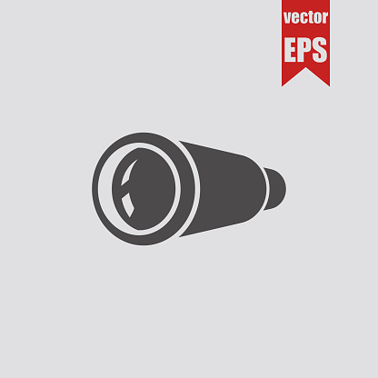 Spyglass icon.Vector illustration.