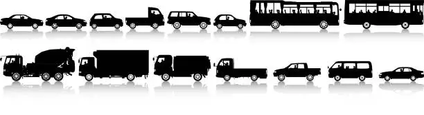 Vector illustration of Car Silhouettes