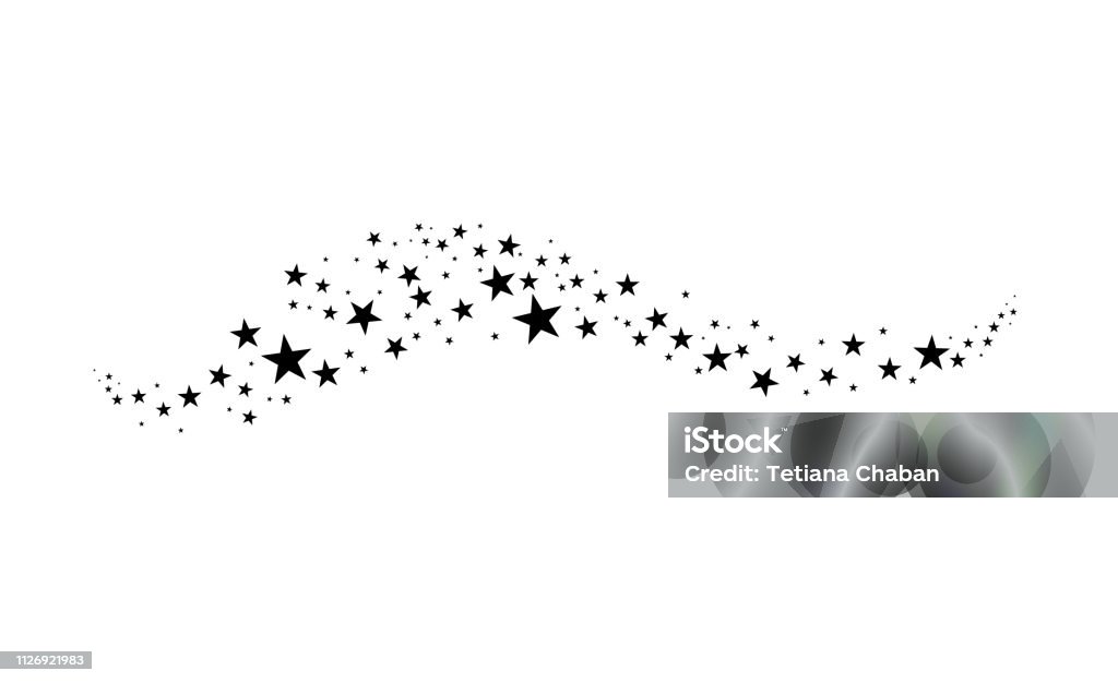 Падаемая звезда. Облако звезд изолировано на белом фоне. Иллюстрация вектора - Векторная графика Звезда роялти-фри
