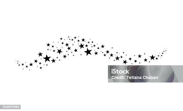 Падаемая Звезда Облако Звезд Изолировано На Белом Фоне Иллюстрация Вектора — стоковая векторная графика и другие изображения на тему Звезда