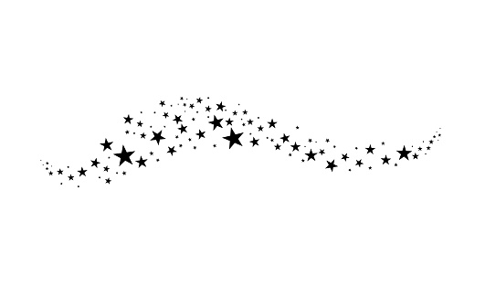 Falling star. Cloud of stars isolated on white background. Vector illustration.