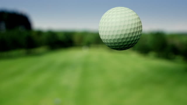 Golf ball in the air - slow motion