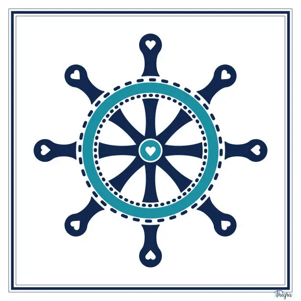 Vector illustration of Ship's Wheel