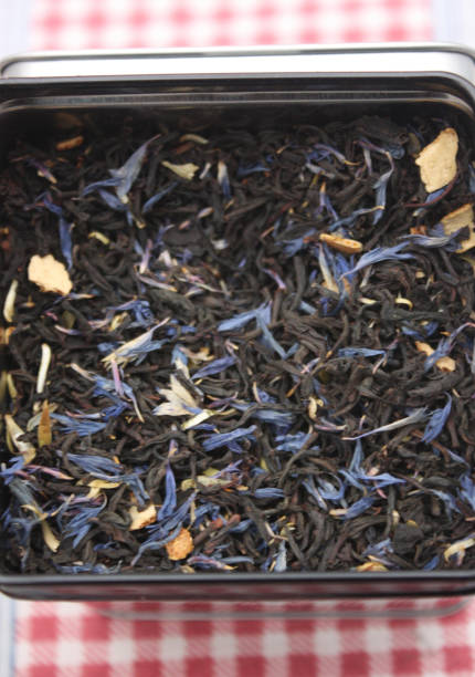 istock Scented tea with blueberry petals and orange peel 1126928120