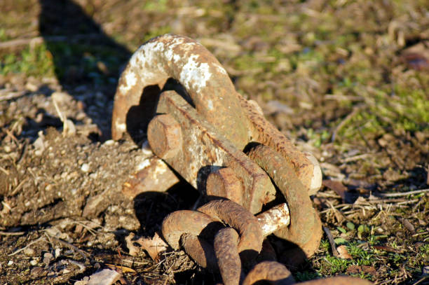 Close-up of a thick iron chain