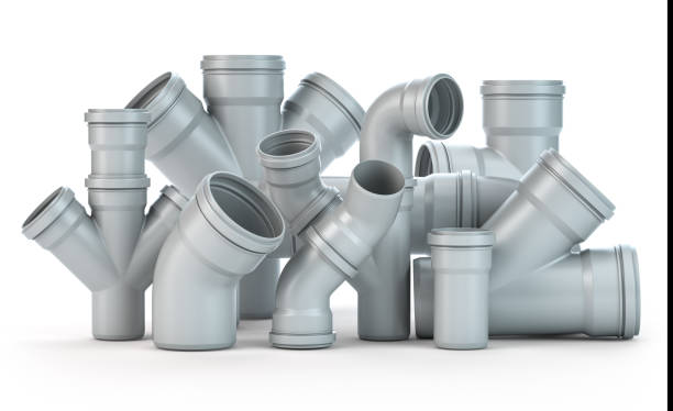 Plastic pvc pipes  isolated on the white background. Plastic pvc pipes  isolated on the white background. 3d illustration pipe tube stock pictures, royalty-free photos & images