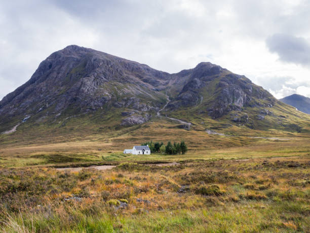 istock Remote Lagangarbh Hut along River Coupall in Glen Coe, Scottish Highlands 1126932430