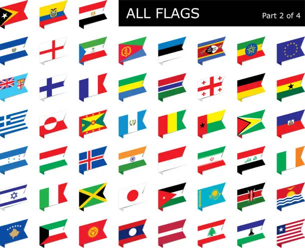 Vector illustration of All world flags