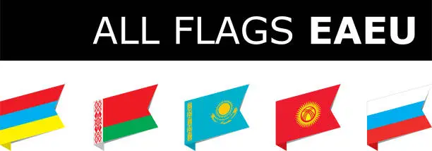 Vector illustration of flags of Eurasian Economic Union