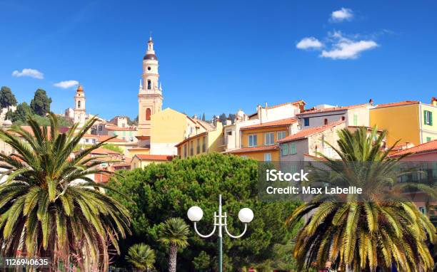 Menton On The French Riviera France Stock Photo - Download Image Now - Alpes-Maritimes, Architecture, Blue