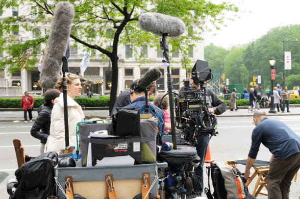 New York City, USA - May 19th 2011: Film crew filming movie , 5th Avenue at Grand Army Plaza , Uptown Manhattan, New York City.