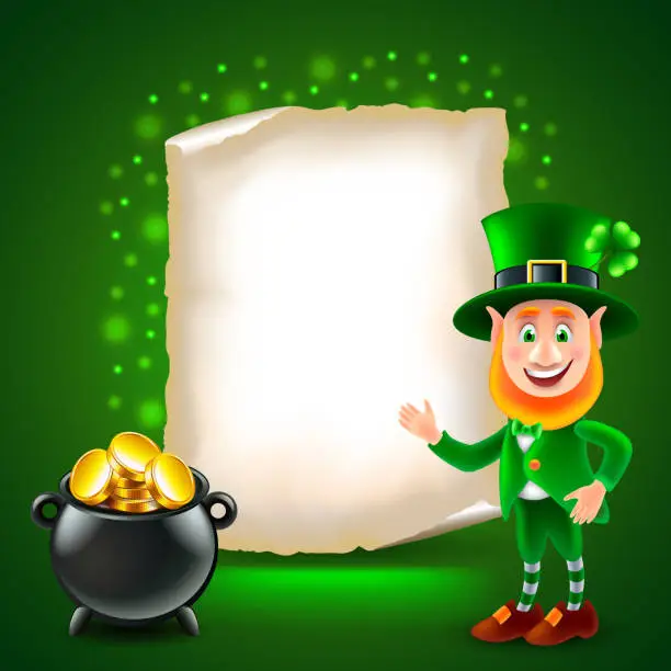 Vector illustration of Saint Patrick day green realistic vector background